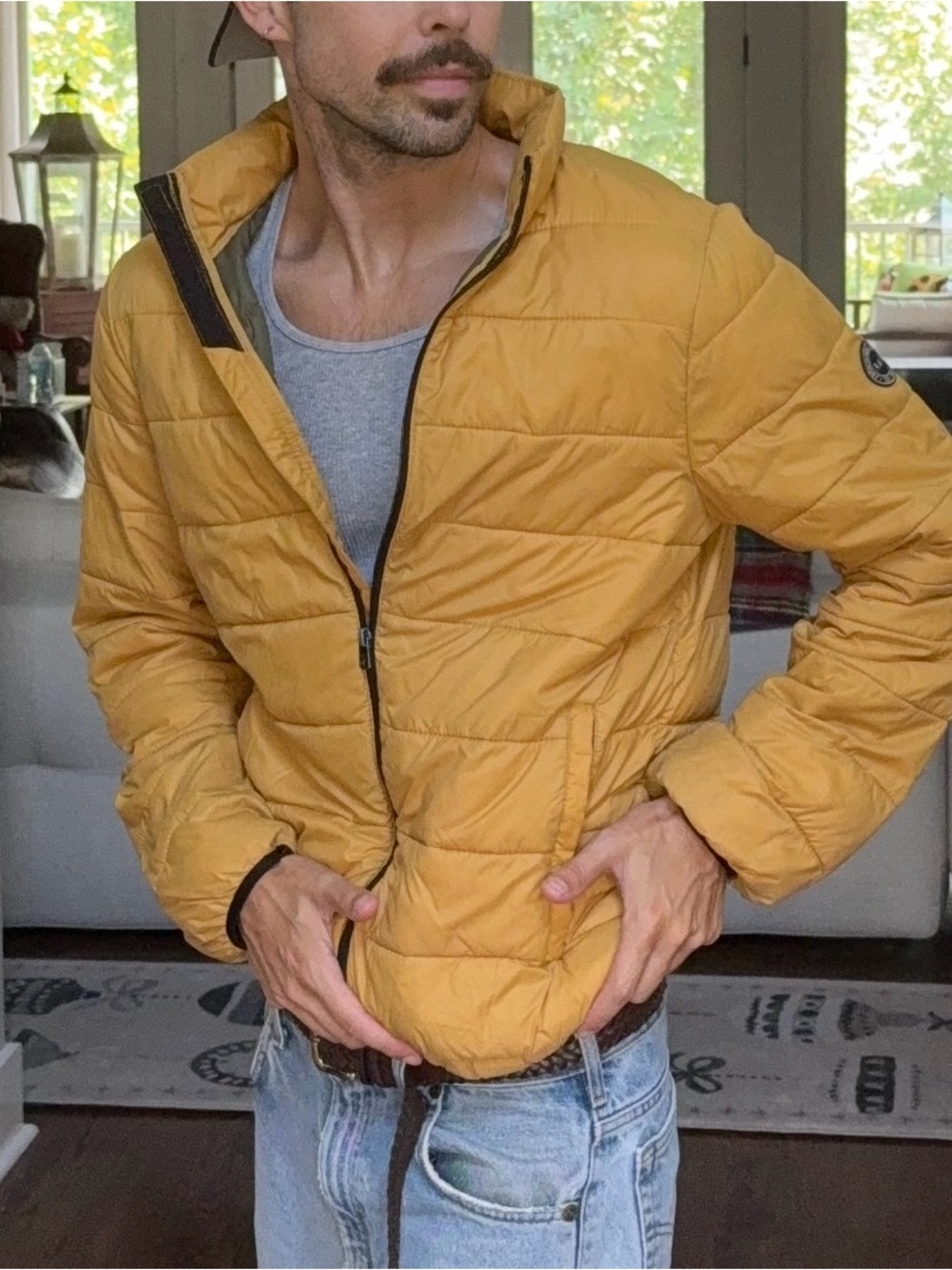 Abercrombie Mustard Puffer Jacket 🟡